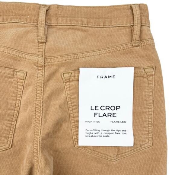 Frame Denim Womens Le Crop Flare Light Camel Corduroy Jean - Picture 7 of 8